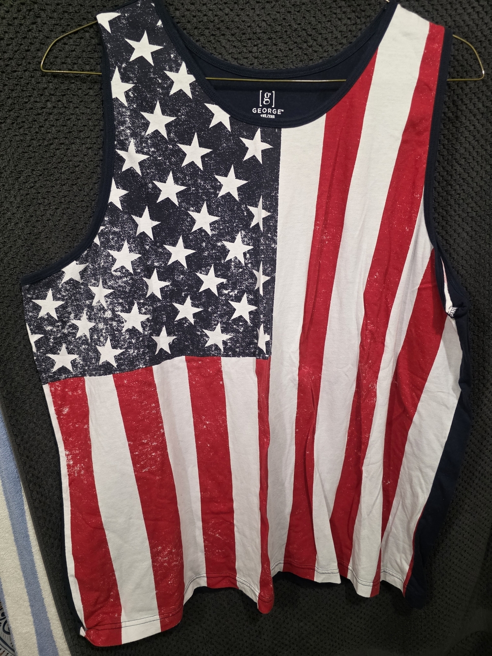 George Men American Flag Tank Top - Red, White & Blue